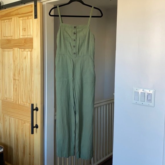 Old Navy Linen Button Front Cami Jumpsuit, S - Picture 2 of 14